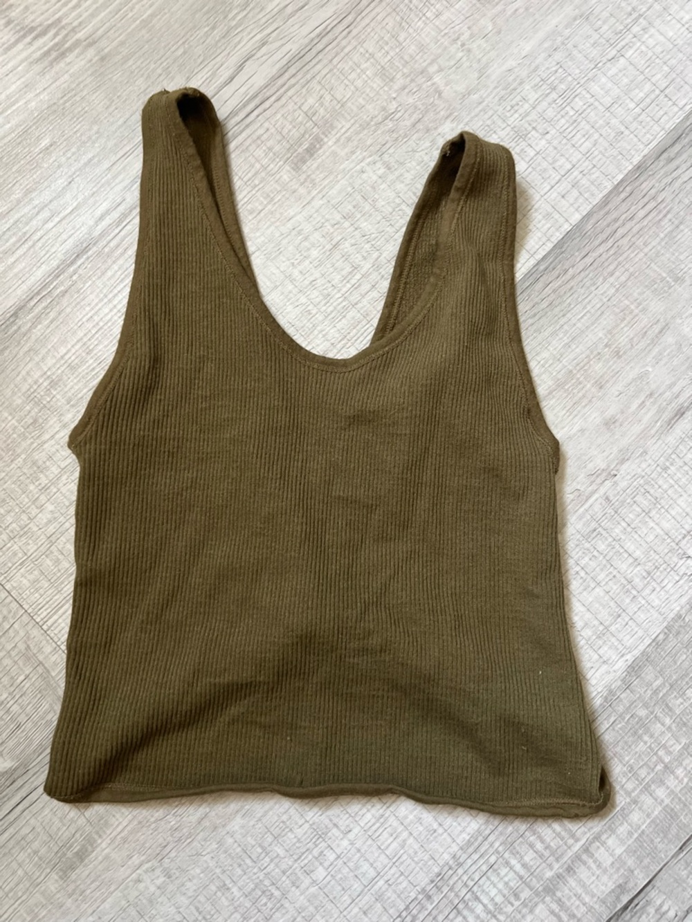 UO Out From Under Wrap It Up Seamless Reversible Bra Top Ribbed Army Green XS/S - Picture 7 of 13